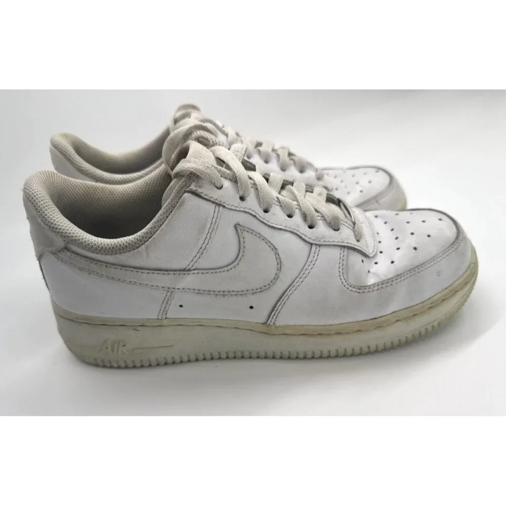 Nike Air Force 1 Shoes Womens 8.5 Low Triple White Athletic Sneakers 315115-112